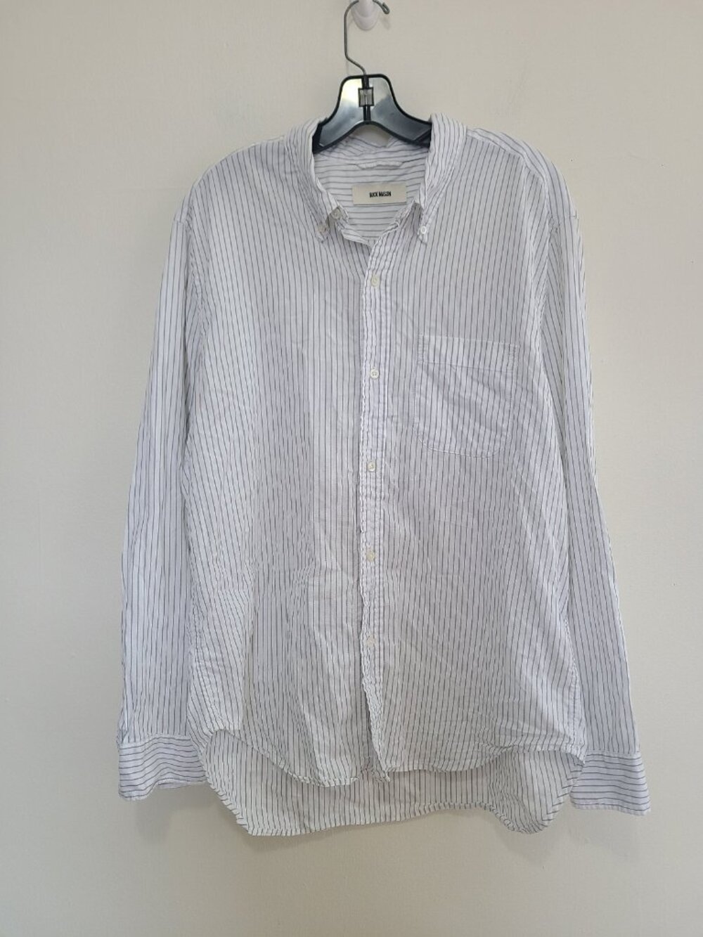 Buck Mason striped button-down shirt white size XL